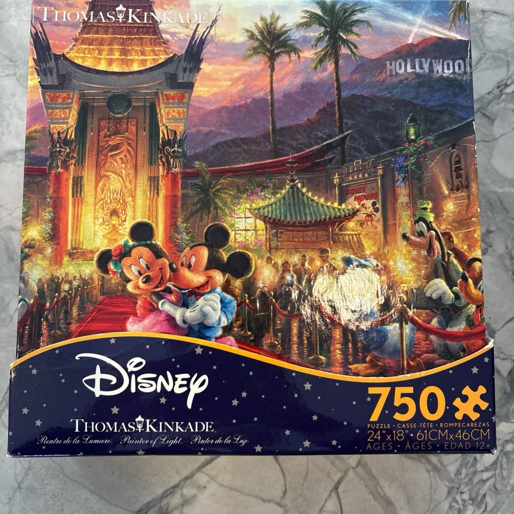 Disney Thomas Kinkade Vibrant Puzzle with Mickey and Minnie